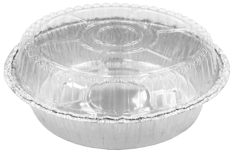 Load image into Gallery viewer, *WHOLESALE* 7&quot; Clear Dome Lids for Aluminum Round Pan | 500 ct. Disposable VeZee
