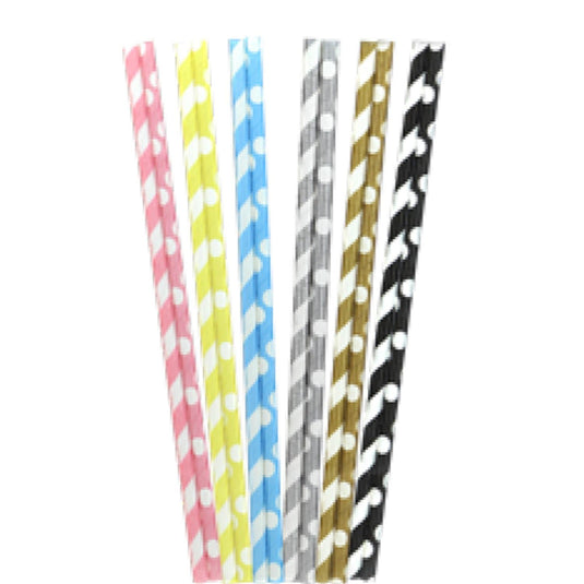 Elegant Pastel Paper Straws Tops & Straw Party Dimensions