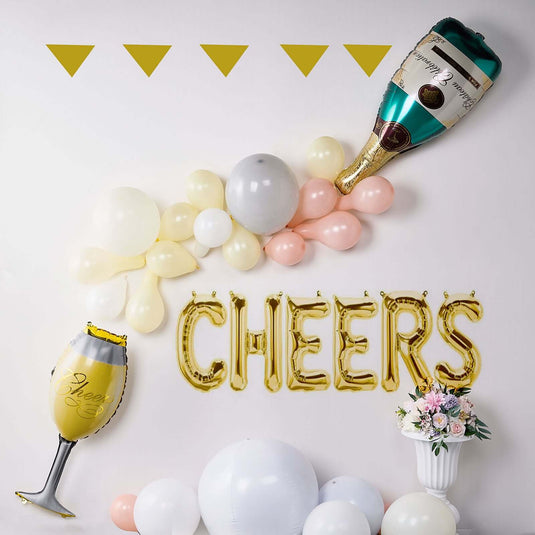 1 Pair 39" Champagne Bottle and Glass Mylar Foil Helium Air Balloons Decorations PROstorez Default Title