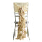 1 Set Chiffon Hoods Chair Sashes with Willow Ruffles Design Champagne - Stylish Chair Bow Decor Chair Sashes PROstorez Default Title