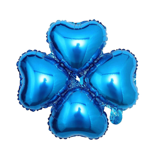 10 Pack 15" Royal Blue Four Leaf Clover Shaped Mylar Foil Balloons Decorations HIER_9120 Default Title