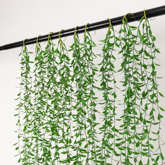 10 Pack Artificial Hanging Vines Weeping Willow Leaves with Stems, Fake Ivy Greenery Garland for Backdrop Wall Decor - 3.5ft Vines HIER_6110