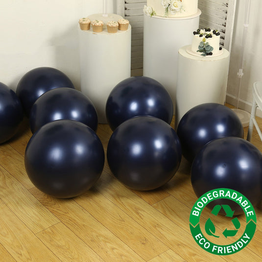 10 Pack Navy Blue Biodegradable Balloons, 18