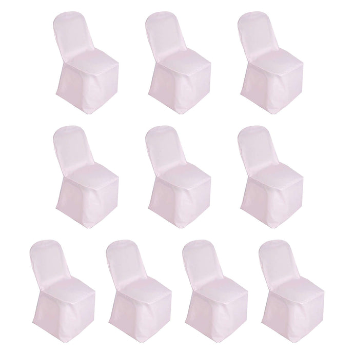 10 Pack Polyester Chair Cover for Banquet Chairs Blush - Stain-Resistant Reusable Slip-On Slipcover Chair Covers HIER_3110