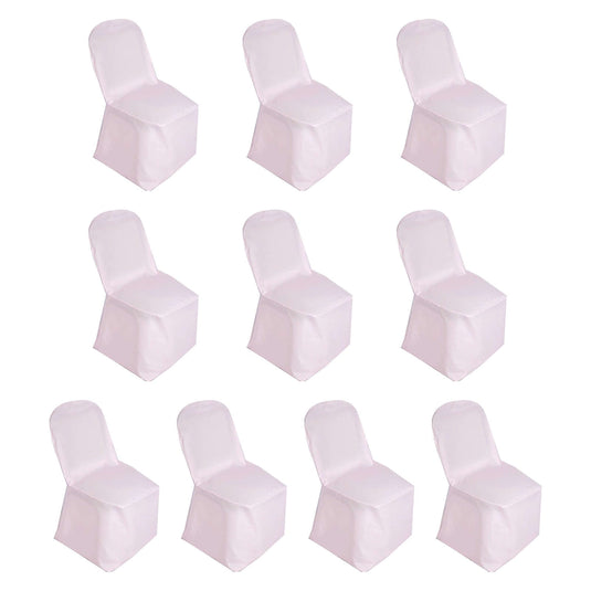 10 Pack Polyester Chair Cover for Banquet Chairs Blush - Stain-Resistant Reusable Slip-On Slipcover Chair Covers HIER_3110