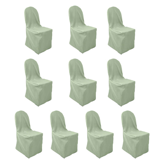 10 Pack Polyester Chair Cover for Banquet Chairs Sage Green - Stain-Resistant Reusable Slip-On Slipcover Chair Covers HIER_3110