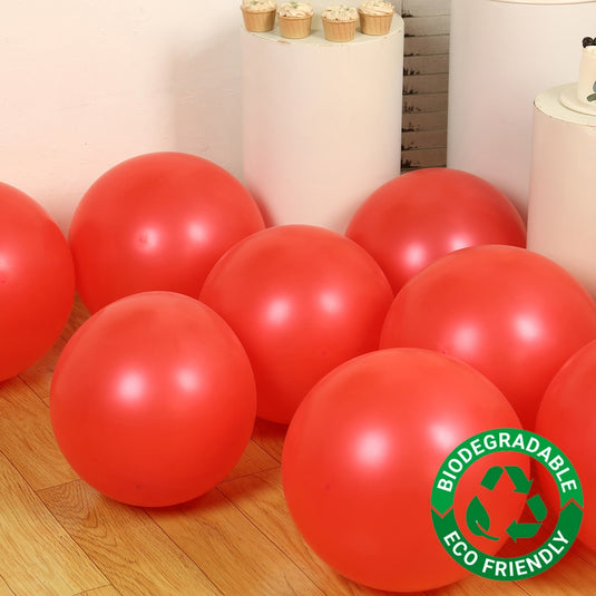 10 Pack Red Biodegradable Balloons, 18" Thickened Extra Strong Eco-friendly Latex Helium Party Balloons Decorations HIER_9110