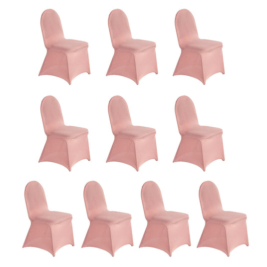 10 Pack Spandex Chair Covers for Banquet Chairs Dusty Rose - Durable Reusable Stretch Slip-On Covers Chair Covers HIER_3121