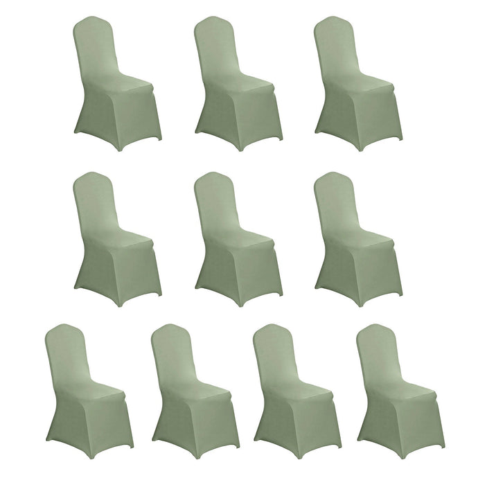 10 Pack Spandex Chair Covers for Banquet Chairs Dusty Sage Green - Durable Reusable Stretch Slip-On Covers Chair Covers HIER_3121