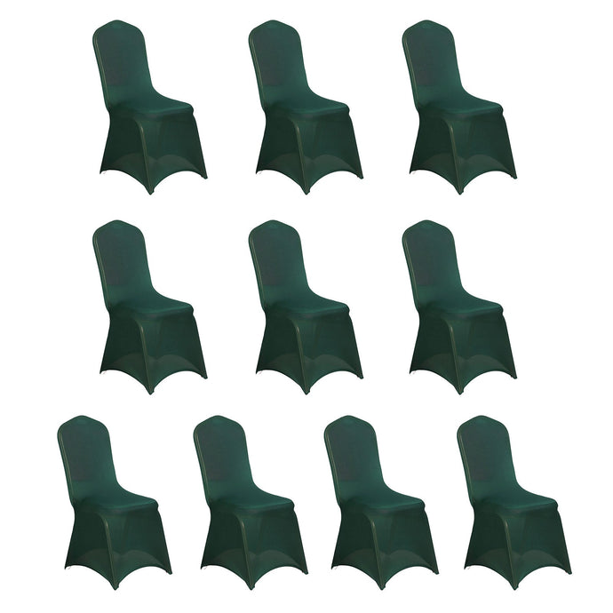 10 Pack Spandex Chair Covers for Banquet Chairs Hunter Emerald Green - Durable Reusable Stretch Slip-On Covers Chair Covers HIER_3121