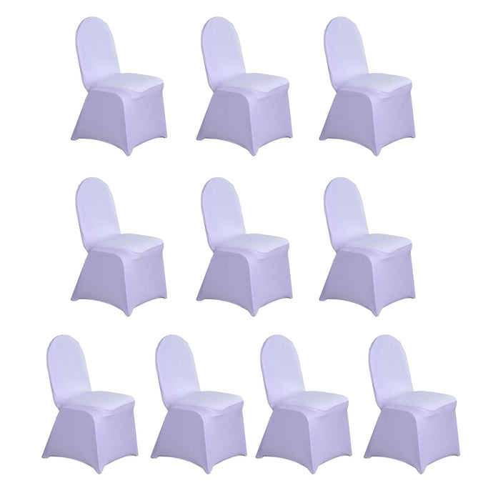 10 Pack Spandex Chair Covers for Banquet Chairs Lavender Lilac - Durable Reusable Stretch Slip-On Covers Chair Covers HIER_3121