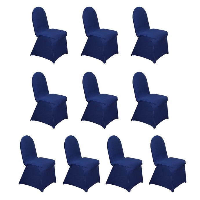 10 Pack Spandex Chair Covers for Banquet Chairs Navy Blue - Durable Reusable Stretch Slip-On Covers Chair Covers HIER_3121