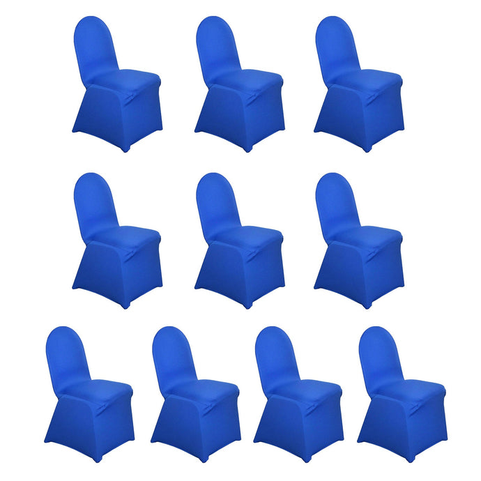 10 Pack Spandex Chair Covers for Banquet Chairs Royal Blue - Durable Reusable Stretch Slip-On Covers Chair Covers HIER_3121