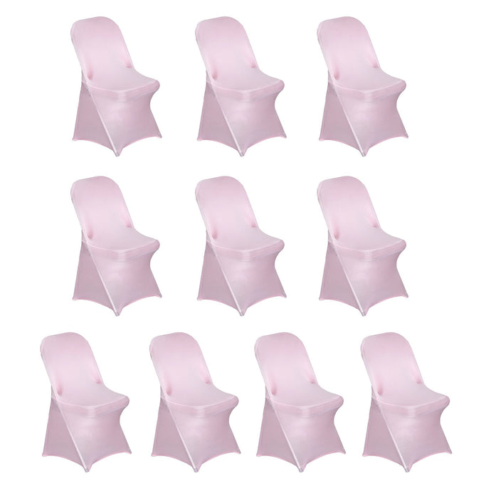 10 Pack Stretch Spandex Chair Covers Pink for Folding Chairs - Durable 160GSM Fitted Slipcovers Chair Covers HIER_3221