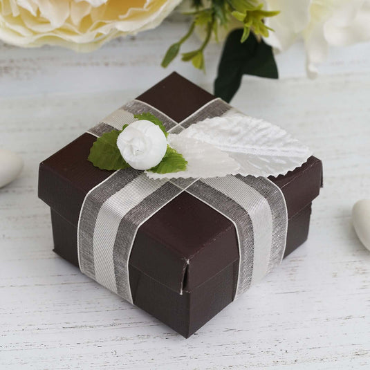 100 Pack 2.5"x2.5"x1.5" Chocolate Brown Party Favor Candy Gift Boxes Favor Bags & Boxes PROstorez Default Title