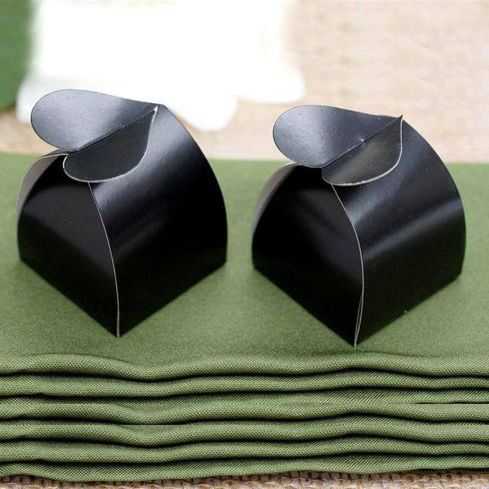 100 Pack Black Heart Shaped Twist Top Wedding Favor Gift Boxes Favor Bags & Boxes HIER_9720 Default Title