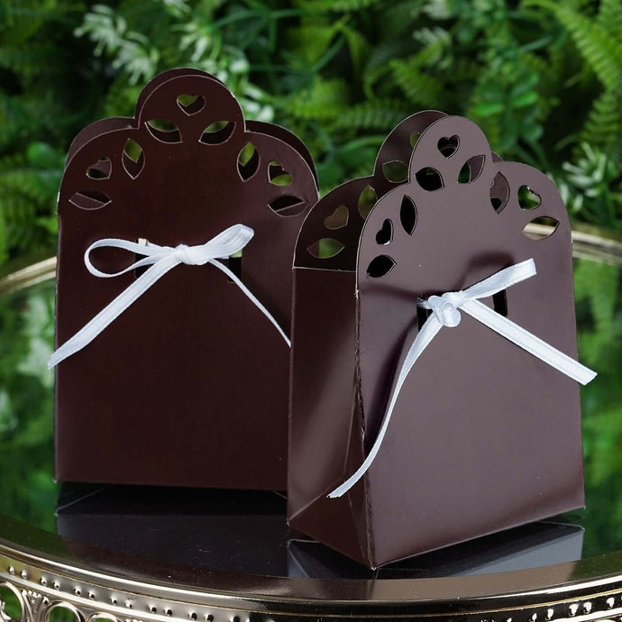 100 Pack Chocolate Brown Sacchetto Gift Box Wedding Candy Favor Bag Favor Bags & Boxes HIER_9720 Default Title