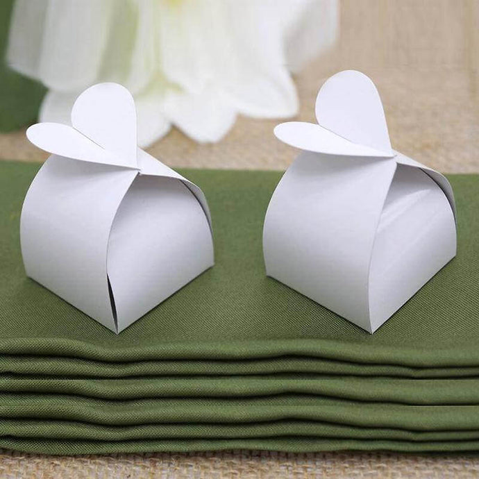 100 Pack White Heart Shaped Twist Top Wedding Favor Gift Boxes Favor Bags & Boxes PROstorez Default Title