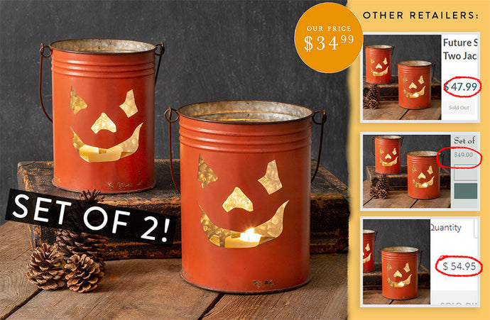 Jack-O'-Lantern Buckets, Set of Two General CT