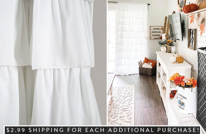 Load image into Gallery viewer, White Ruffle Single Curtain Panel, Pick Your Size General THF
