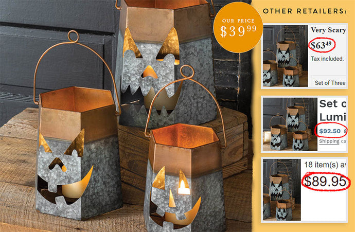 Jack O' Lantern Treat Bag Inspired Luminaries, Set of 3 General CT