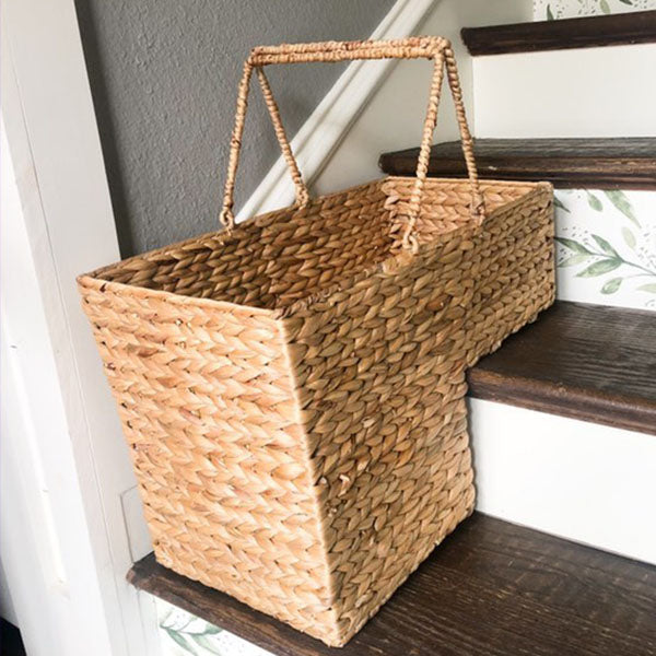 Woven Stair Hyacinth Basket with Handles General WG