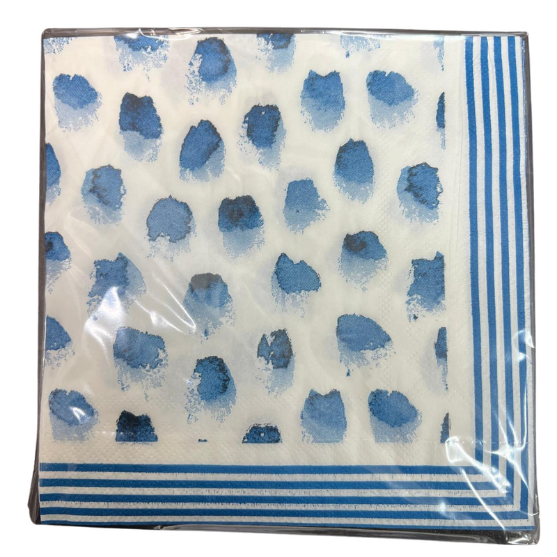 Load image into Gallery viewer, Paint Dabs Blue 13x13 2-Ply Paper Napkins Paper Napkins Nicole Home Collection
