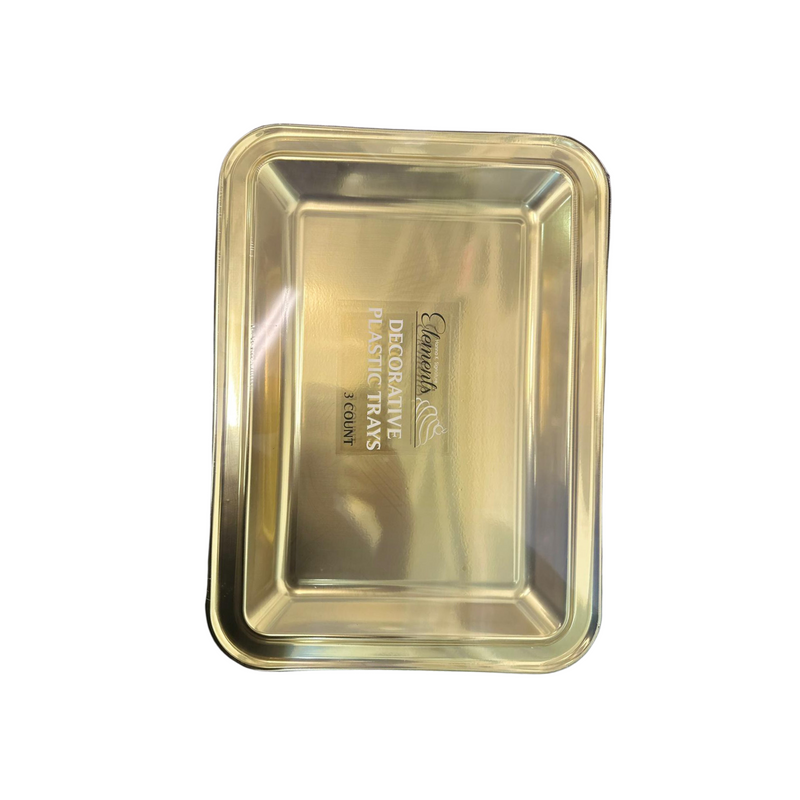 Load image into Gallery viewer, Gold Rectangle Serving Plastic Tray, 17.75 X 12.75 Tray King Zak
