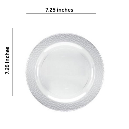 Lillian Tablesettings Pebbled Plastic Plate Clear 7.5