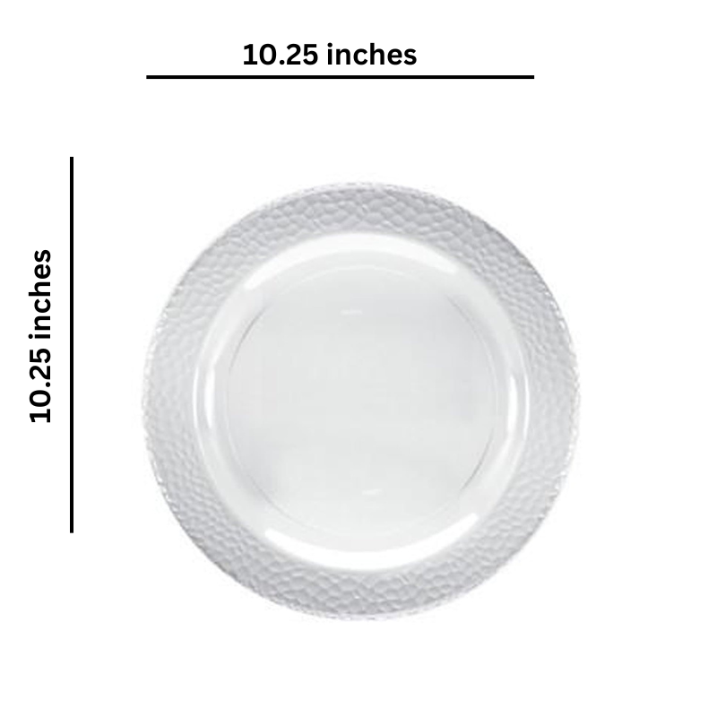 Load image into Gallery viewer, Lillian Tablesettings Pebbled Plastic Plate Clear 10.25&quot; Tablesettings Lillian
