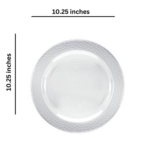 Lillian Tablesettings Pebbled Plastic Plate Clear 10.25" Tablesettings Lillian