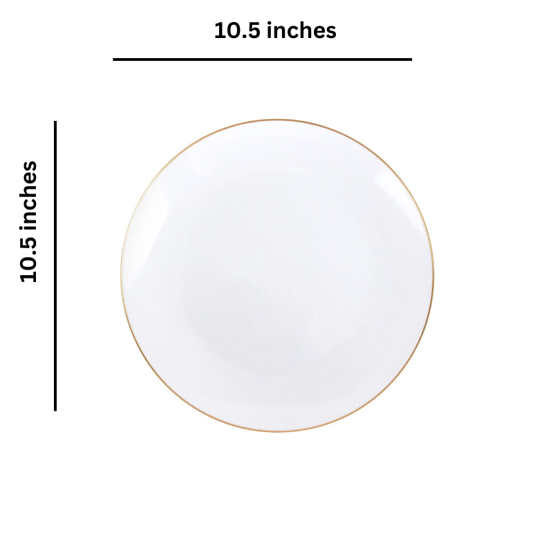 Load image into Gallery viewer, Organic White Gold Rim Dinner Plates 10.5&quot; Bowls Blue Sky
