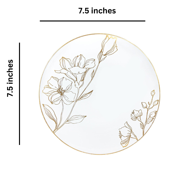 Load image into Gallery viewer, Antique Gold Floral Dinner Plates 7.5″ Elegant Plates Blue Sky
