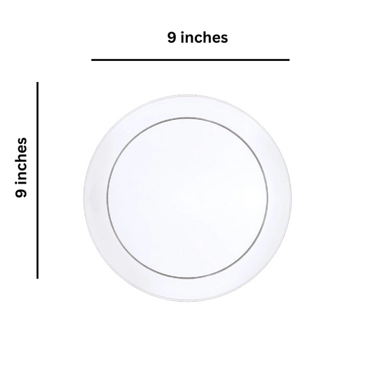 BULK' Buffet Heavy Weight Plastic Plate Clear 9