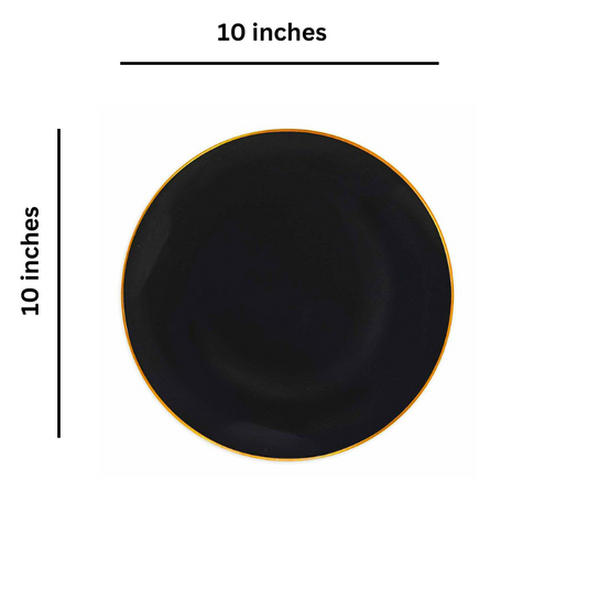 Organic Collection Black/Gold Rim Plastic Dinner Plates 10" Tablesettings Blue Sky