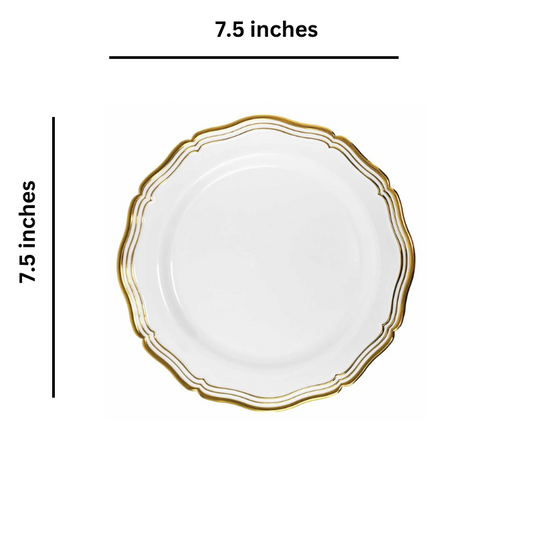 Aristocrat Collections Salad Plate White & Gold 7.5