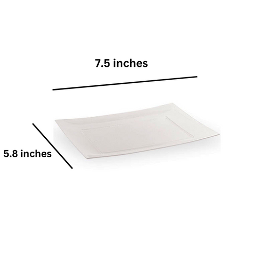 Rectangular Plastic Appetizer Plates Clear 7.5