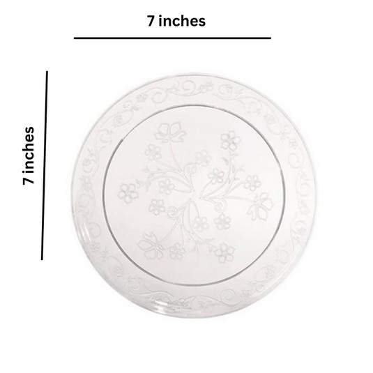 BULK D'Vine Plastic Salad Plate Heavyweight Clear 7