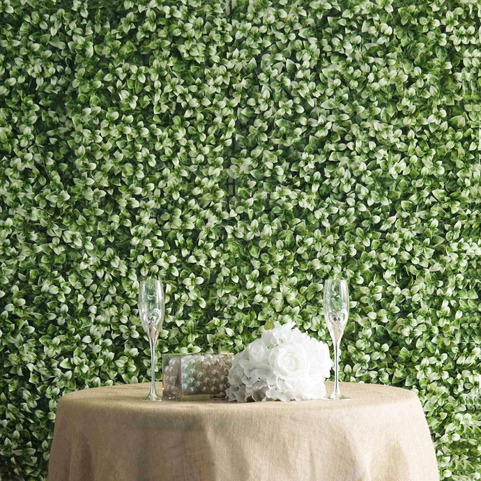 11 Sq ft. White Tip Green Boxwood Hedge Garden Wall Backdrop Mat - 4 Artificial Panels Backdrops PROstorez Default Title