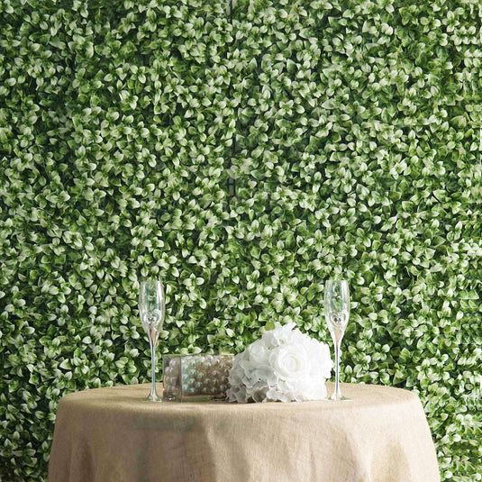 11 Sq ft. White Tip Green Boxwood Hedge Garden Wall Backdrop Mat - 4 Artificial Panels Backdrops HIER_5360 Default Title