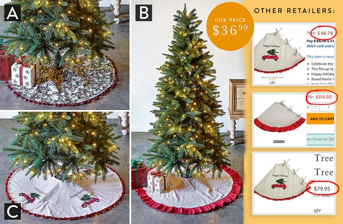 Classic Farmhouse Christmas Tree Skirt, Pick Your Style General Decor Steals