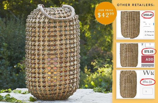 HUGE Wicker Candle Lantern General MEL