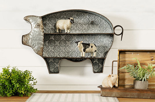 Galvanized Pig Wall Shelf General MEL