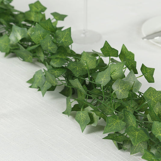 12 Pack 6.5ft Artificial Ivy Leaf Garland - Silk Hanging Vines for Wedding, Party, Garden and Wall Decor Flower Garlands HIER_6110