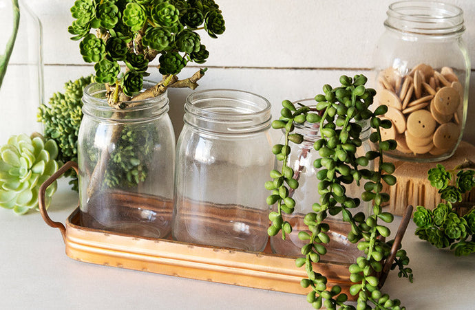 Copper Tray with Mason Jars General VIP