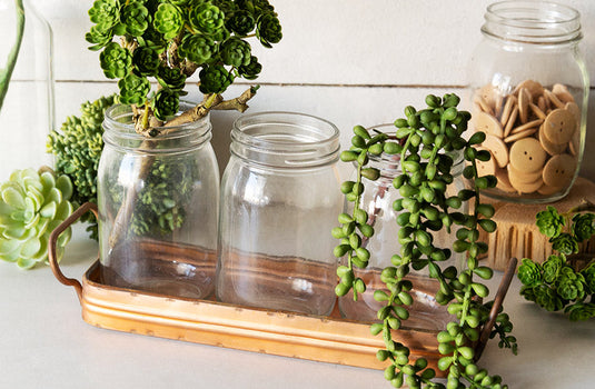 Copper Tray with Mason Jars General VIP