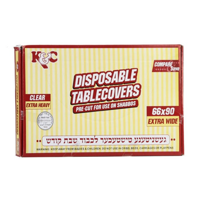 K&C Clear Heavy Duty Plastic Table Cover: Size 66