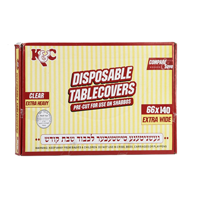 Load image into Gallery viewer, K&amp;C Clear Heavy Duty Plastic Table Cover: Size 66&quot;X140&quot; Table Covers VeZee
