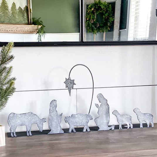 Galvanized Metal Standing Nativity Scene Whats trending ABH