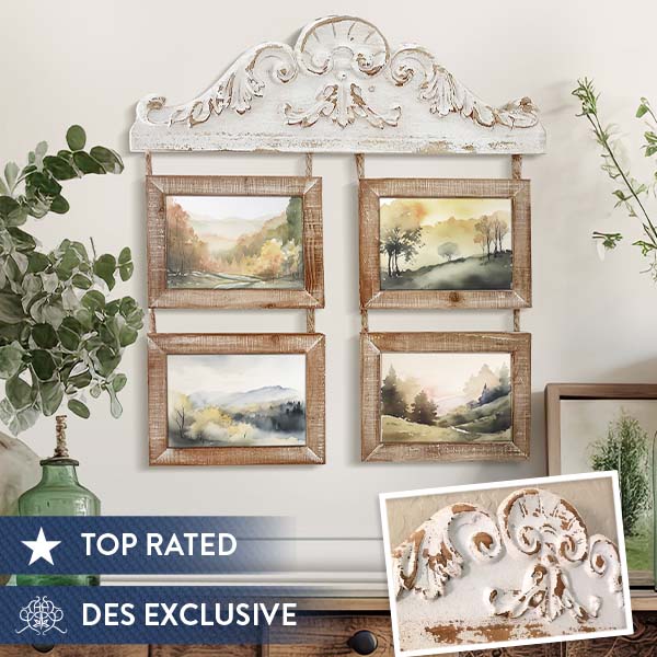 Distressed Wall Corbel With Hanging Frames General WG